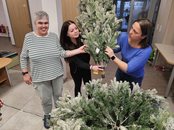 Postavljanje božično novoletne smreke in sprehod med lučkami