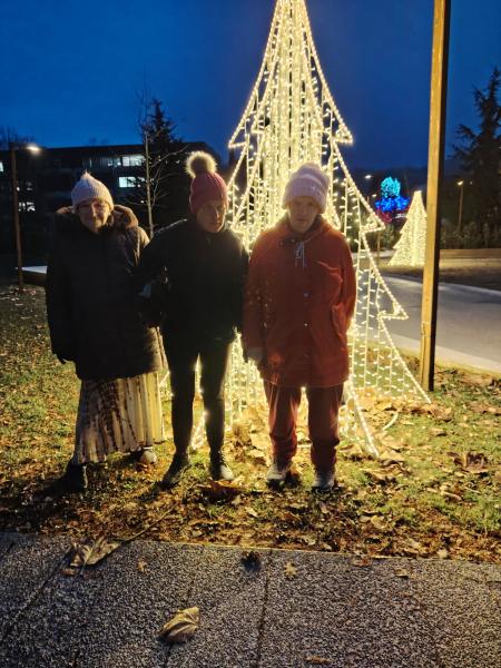 Postavljanje božično novoletne smreke in sprehod med lučkami